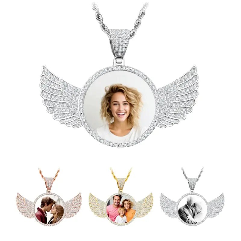 Collana con foto personalizzata con zirconi scintillanti